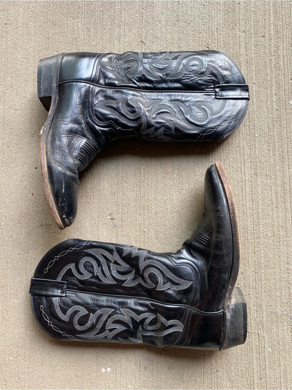 Dan Post Black Men's Western Cowboy Boots with Embroidered Shaft